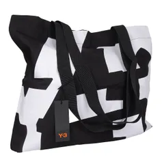 ワイスリーY-3 ビッグロゴプリントトートバッグ 黒白のサムネイル