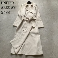 定価5万 ユナイテッドアローズ UNITED ARROWS 25SS バックフレア トレンチコート ロング スプリングコート 羽織り フレア Aライン オフホワイト アイボリー 白 ゆったり 36サイズ SM相当 通勤 オフィス 近年モデル 春夏 美品のサムネイル