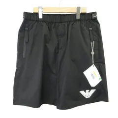 エンポリオアルマーニ EMPORIO ARMANI R-EA-MIX ショートパンツ ハーフパンツ 48 黒 ブラック ロゴプリント 無地 3G1PR1 1NCDZ /KK ■Gのサムネイル