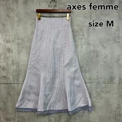axes femme アクシーズファム ギンガムチェック マーメイドスカート M ロング丈 裾レース レースアップ 編み上げ ウエストゴム ガーリー フェミニン レトロ クラシカル 春 かわいい おしゃれ フレア レディース ★ ■◇のサムネイル