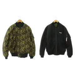 エクストララージ X-LARGE × ALPHA INDUSTRIES ブルゾン MA-1 リバーシブル カモフラ柄 ジャケット アウター L 黒 ブラック /NR ■GYのサムネイル