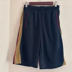 (^w^)b DIADORA ディアドラ Lサイズ ジャージ ハーフパンツ 黒 金 赤 デオロン 消臭 抗菌 トレーニングパンツ ショートパンツ サッカー フットサル バスケットボール ランニング ジム スポーツ ウェア　短パン　メンズ　OM13255ONのサムネイル