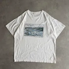 90s BROOKLYNN Lappland ホッキョクギツネ アート Tシャツ 1992 シングルステッチ サイドシーム 北欧 ラップランド ヴィンテージ 白 ユーロボディ