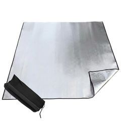 【3mm Thick, Double-Sided Aluminum for Insulation & Moisture Protection】Silver Mat, Leisure Sheet, Disaster Prevention & Energy Saving Compatible, Aluminum Film, Water-Repellent, Foldable (180/200/250cm x 200cm), Picnic Sheet, Camping, Cherry Blossom Viewing, Car Camping, Sleeping Bag Mat, Storage Bag Included, BURANOUS (200x250)
