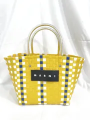 MARNI マルニ ピクニックバッグ メルカドバッグ カゴ バッグ 黄 ■■◎レディースのサムネイル