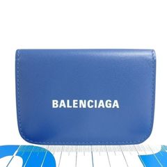 BALENCIAGA 三つ折り財布 クロコ型押し ブルー - メルカリ