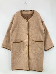 RETRO GIRL レトロガール ノーカラーコート F ベージュ 無地 レディースのサムネイル