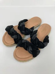 Sam Edelman サンダル 7 1/2 ブラック 合成皮革/人工皮革 スエード 麦わら・ストロー 無地 フラット ～3cm ストラップなし スリッパサンダル レディースのサムネイル