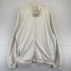 古着 アルマーニエクスチェンジ ARMANI EXCHANGE ジャケット スウェット ロゴ プリント フルジップ ワンポイント 2XL  ホワイト系 メンズのサムネイル