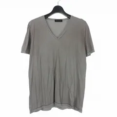スーパーファイン superfine Vネック 無地 Tシャツ カットソー 半袖 S グレーのサムネイル
