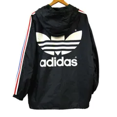 80-90s ヴィンテージ◆adidas アディダス デサント製 ナイロン プルオーバージャケット トレフォイル トリコロール 3本ライン 日本製のサムネイル
