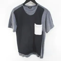 COMME des GARCONS HOMME PLUS 5800 半袖 Tシャツ カットソー S 灰系 グレー パッチワーク 胸ポケット 無地のサムネイル