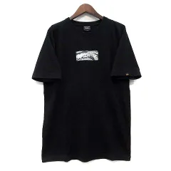 アルファ ALPHA カモフラ ボックスロゴ プリント Tシャツ 半袖 ブラック 黒 XL のサムネイル