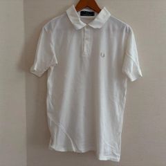 (^w^)b 【激レア90s】英国製フレッドペリー ポロシャツ M3 白 38 M相当 緑タグ ヴィンテージ イギリス製 ワンポイント 刺繍ロゴ ローレルリース 100%コーマ綿 鹿の子 半袖 古着 オールド モッズ ノームコア メンズ OM13262ON
