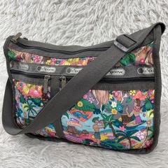 未使用級】 LeSportsac ショルダーバッグ フラガール柄 2層 拡張