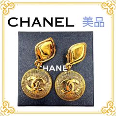 箱付 CHANEL シャネル ロゴ 総柄 大ぶり スイング 2way ゴールド 
