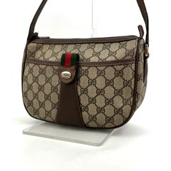 GUCCI グッチ GG柄 ショルダーバッグ PVC レザー ブラウン