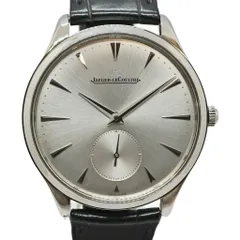 【天白】JAEGER LECOULTRE ジャガールクルト マスターウルトラスリム Q1278420 SS レザー シルバー 自動巻き メンズ 腕時計 男のサムネイル