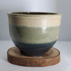 伝市鉢 穴窯作品 コウロ型 4号 緋色 新品未使用 / 陶器鉢 植木鉢