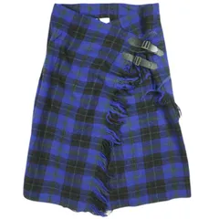 RBS Ray BEAMS アールビーエス レイビームス ウールラップスカート 63-27-0176-747 0 BLUE チェック ボトムス g25491のサムネイル