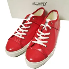 STAMPD LA スタンプド エルエー レザー＆キャンバス エナメルスニーカー SS1018 US9(27cm) RED SLOW パテントレザー ローカット スニーカー シューズ g25545のサムネイル