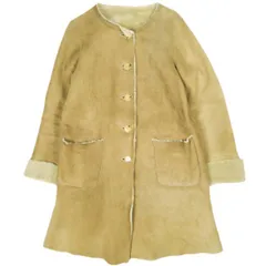 UNKNOWN アンノウン イギリス製 ノーカラームートンコート 64-19-0072-594 8 Light Brown 定価253,000円 アウター g25881のサムネイル
