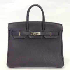 Th1015862 エルメス バーキン25 トゴ ブルーニュイ/シルバー ハンドバッグ Y刻印 レディース HERMES 中古のサムネイル