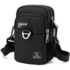 [FUPUTWO] Waterproof Smartphone Pouch for Men, Belt Case, Gadget Pouch, Shoulder Bag, Lightweight (Black)
