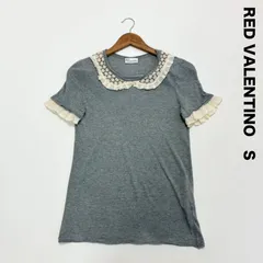 RED VALENTINO レッドヴァレンティノ☆カットワークレース&フリル可愛いプルオーバー  S Tシャツ グレー オフホワイトのサムネイル