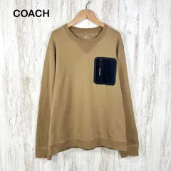 COACH コーチ ロゴ総柄 ワンポイントポケット スウェット ベージュのサムネイル
