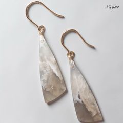 No.908【再販3】オーロラプルームアゲートの一粒ピアス イヤリング②