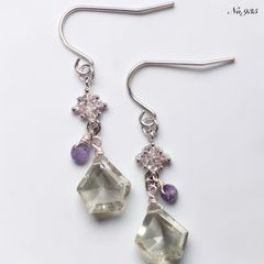 No.621✨天然石✨ピンクアメジストの一粒ピアス 14kgf - メルカリ