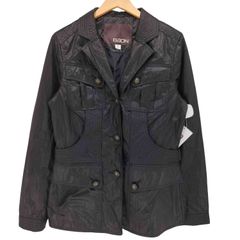 ☆未使用 モノトーン ジグザグ柄 七分袖 ジャケット Lサイズ - メルカリ
