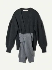 LEINWANDE Sleeve Tie Wool Gown ラインヴァンド カーディガン ニット 新品未使用のサムネイル