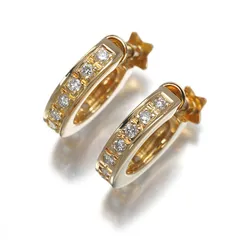 スタージュエリー イヤリング ダイヤ ダイヤモンド 0.12ct/0.12ct フープ K18YG #196088のサムネイル