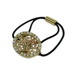 acca(アッカ) アクセサリー美品  フローラルバインドレスポニー 40524028 ゴールド×黒×マルチ ヘアゴム/ラインストーンのサムネイル