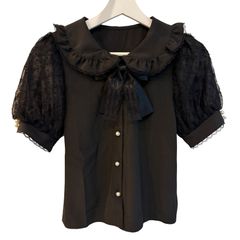 jamieエーエヌケー ピアスネクタイ フリル襟 半袖ブラウス - メルカリ