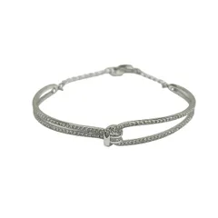 SWAROVSKI(スワロフスキー) バングル美品  - シルバー×クリアのサムネイル