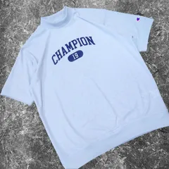 極美品 Champion Golf モックシャツ モックネック チャンピオンゴルフ メッシュリブネック ブルー 青 メンズ 大きめサイズ デカロゴ ゴルフウェア ゴルフシャツのサムネイル