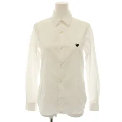 プレイコムデギャルソン PLAY COMME des GARCONS AD2014 シャツ ブラウス 長袖 ハートワッペン S 白 ホワイト 黒 ブラック AZ-B013 /YT25のサムネイル