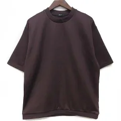 コムサイズム COMME CA ISM ダンボールニット プルオーバー Tシャツ カットソー 半袖 ボルドー L 47-67CI01 美品のサムネイル