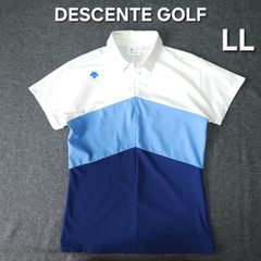 超美品 デサントゴルフ ポロシャツ 半袖 ホワイト ストレッチ Lサイズ