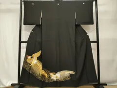 平和屋着物■豪華黒留袖　刺繍　尾長鳥文　金彩　正絹　逸品　CABH9330evのサムネイル