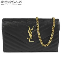 イヴ・サンローラン YVES SAINT LAURENT カサンドラ 377828 ブラック 黒 レザー チェーンウォレット クラッチバッグ ショルダーバッグ レディース 101878987のサムネイル
