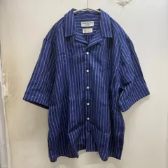 James Mortimer ジェームスモルティマー Stripe S/S Shirt 半袖シャツ ブルー size:44 【中目黒B06】のサムネイル