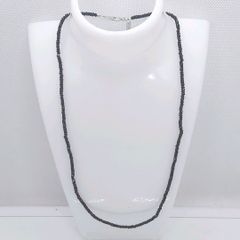sv925 ロングネックレス (淡水パール、ラブラドライト、ブラック 