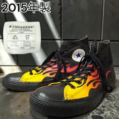 2015年製 CONVERSE  Archive コンバース オールスター ハイカット スニーカー フレイム ファイヤー パターン 炎 総柄 黒 橙 キャンバス レア 名作 希少 ストリート アメカジ ロック グランジ US10.5  JPN29のサムネイル