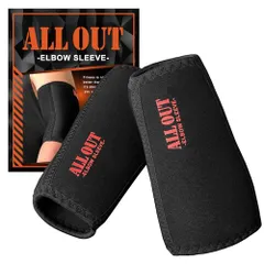 ALLOUT エルボースリーブ 【横川尚隆選手 愛用】安定感アップ 肘サポーター 筋トレ ウェイトトレーニング 7mm エルボーサポーター 正規品 オールアウト (L)ｍａのサムネイル