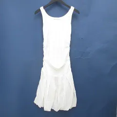 ブルネロクチネリ BRUNELLO CUCINELLI GUNEX FOR DR72117 ノースリーブ 膝丈 フレアワンピース ワンピース 40 白系 オフホワイト アイボリー イタリア製 ストレッチ 切替 無地のサムネイル