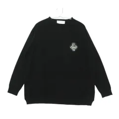 ERMANNO SCERVINO エルマノシェルビーノ ニット セーター 長袖 エンブレム ワッペン ビジュー装飾 プルオーバー トップス ブラック 42【M】 レディース 【中古】のサムネイル